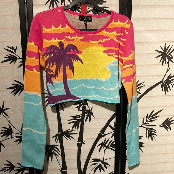 Delias x Dolls Kill Wish You Were Here crop sweater L size - Picture 1 of 7